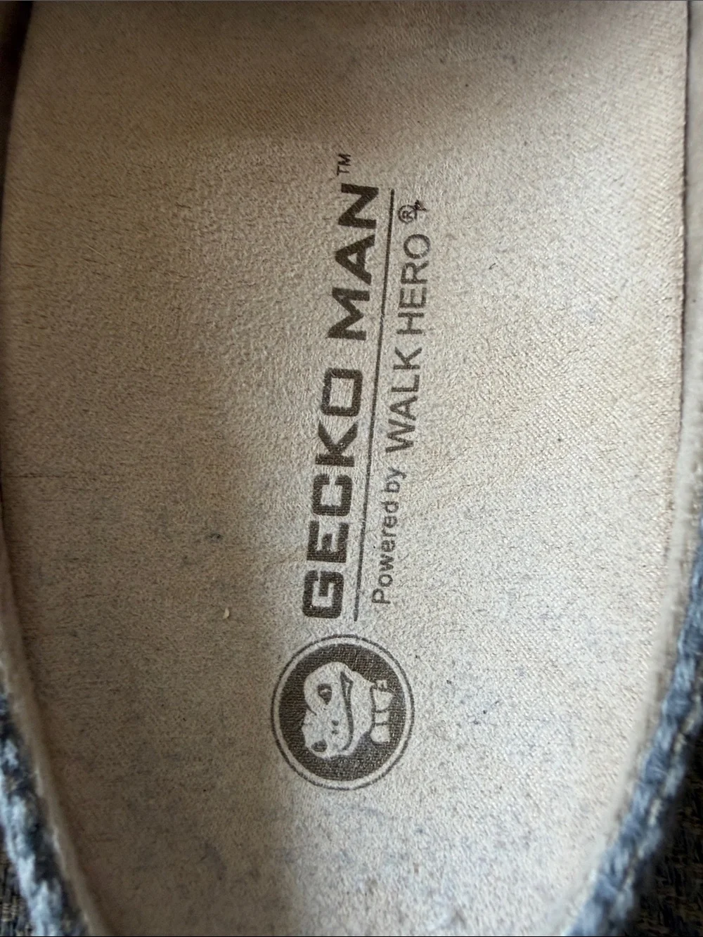 Gecko Man by walk Hero Men's Blue Canvas Arch Support Slippers Size: 8